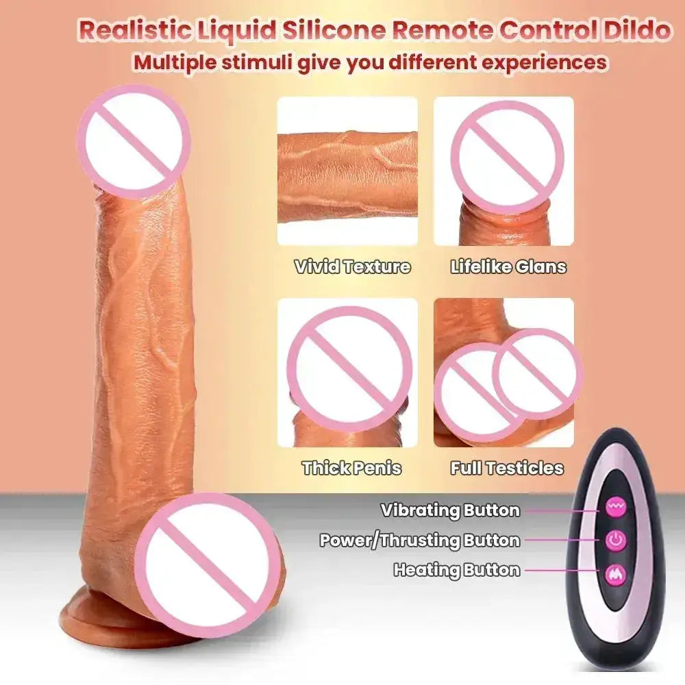 Remote Control Realistic Soft Penis Vibrator Telescopic Dildo Sex Toy for Women Artificial G Spot Thrusting Sexy Toy by Dropshipman