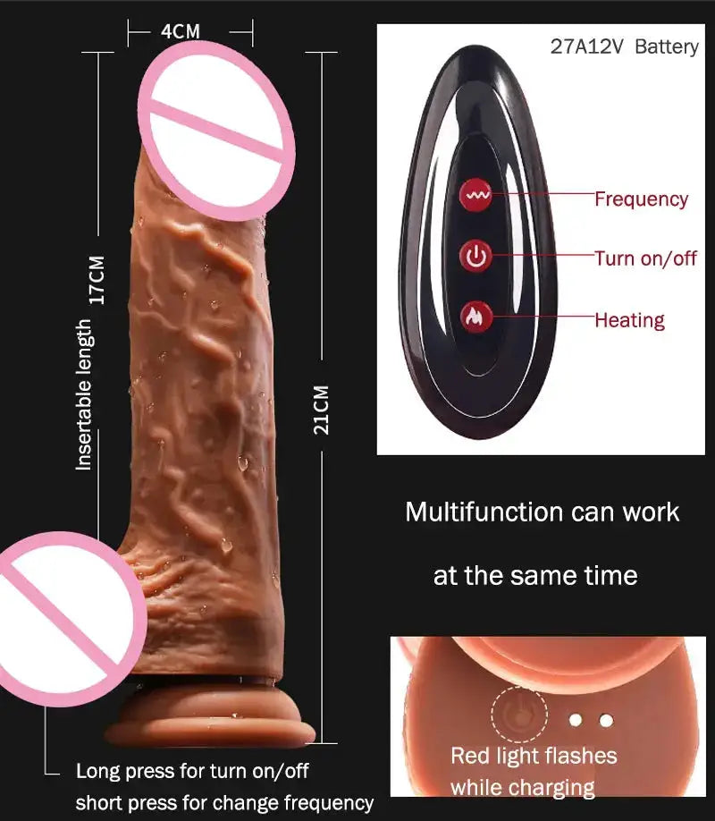 Remote Control Realistic Soft Penis Vibrator Telescopic Dildo Sex Toy for Women Artificial G Spot Thrusting Sexy Toy by Dropshipman