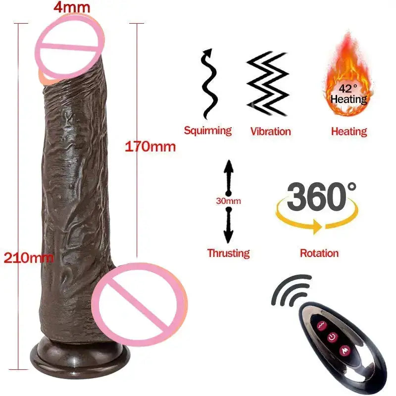 Remote Control Realistic Soft Penis Vibrator Telescopic Dildo Sex Toy for Women Artificial G Spot Thrusting Sexy Toy by Dropshipman