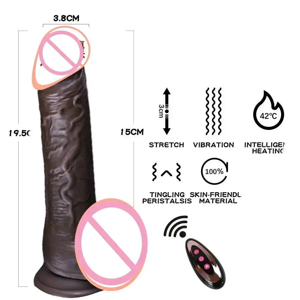 Remote Control Realistic Soft Penis Vibrator Telescopic Dildo Sex Toy for Women Artificial G Spot Thrusting Sexy Toy by Dropshipman