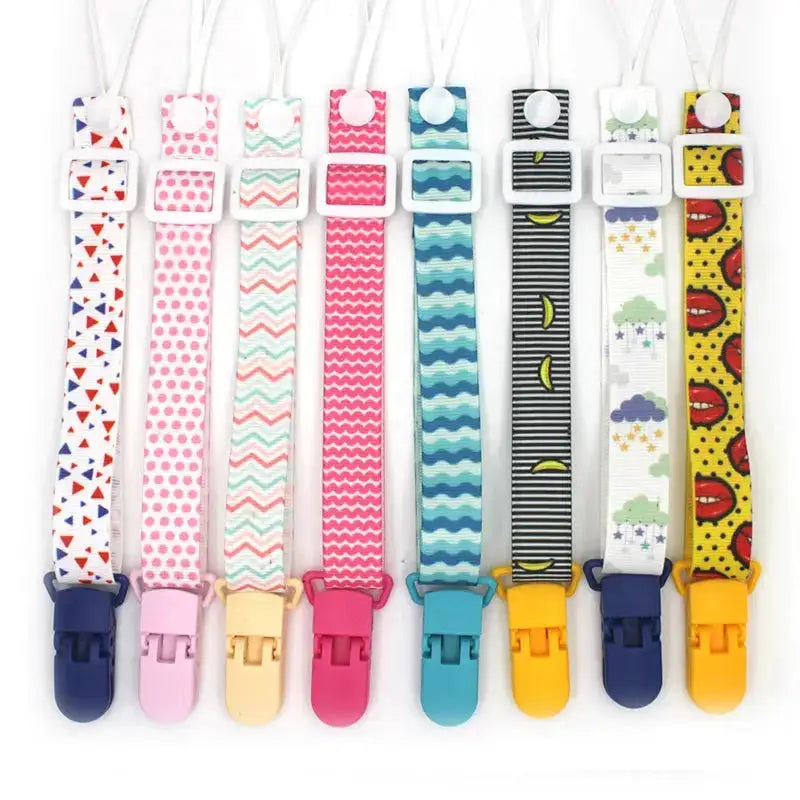 Fixed Button Baby Pacifier Clips Chains Ribbon Dummy Soother Holder Chains Anti-drop Buckle Strap for Pacifier Baby Feeding Gift by Dropshipman