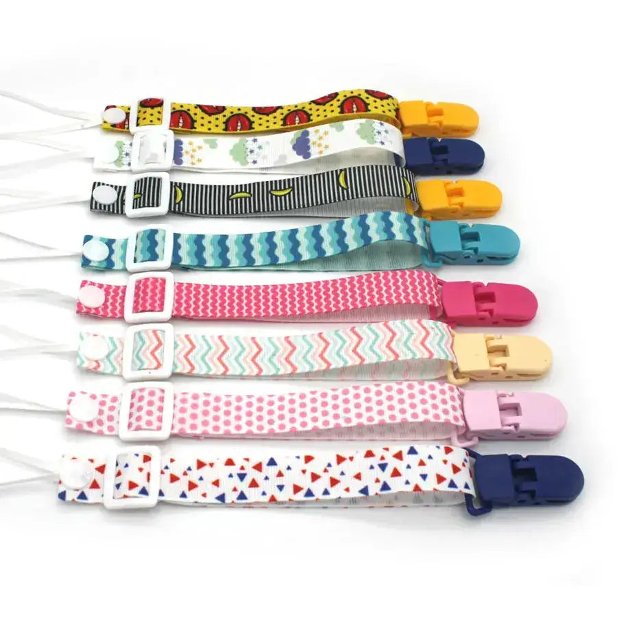Fixed Button Baby Pacifier Clips Chains Ribbon Dummy Soother Holder Chains Anti-drop Buckle Strap for Pacifier Baby Feeding Gift by Dropshipman