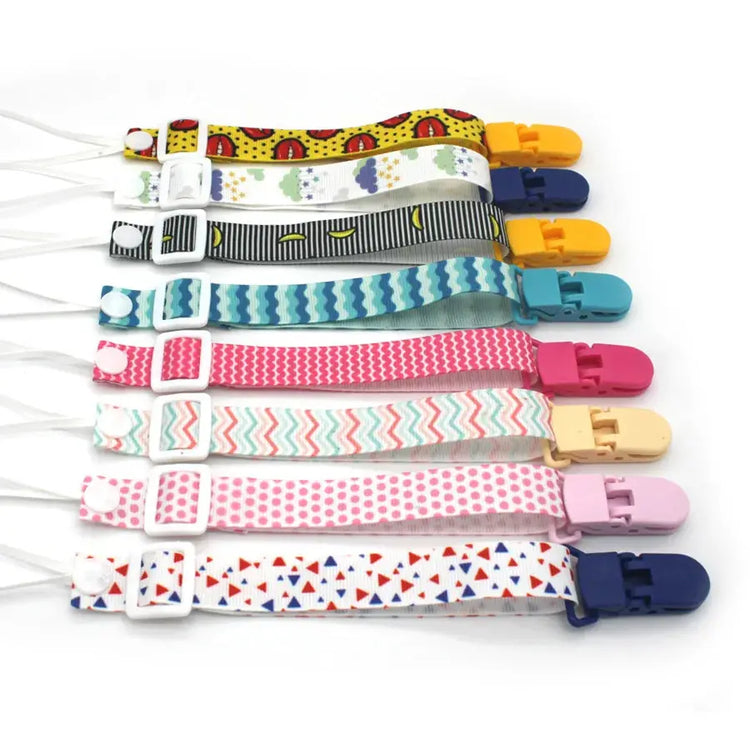 Fixed Button Baby Pacifier Clips Chains Ribbon Dummy Soother Holder Chains Anti-drop Buckle Strap for Pacifier Baby Feeding Gift SHOPEZRA L.L.C.
