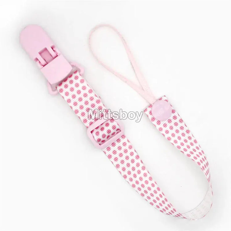 Fixed Button Baby Pacifier Clips Chains Ribbon Dummy Soother Holder Chains Anti-drop Buckle Strap for Pacifier Baby Feeding Gift SHOPEZRA L.L.C.