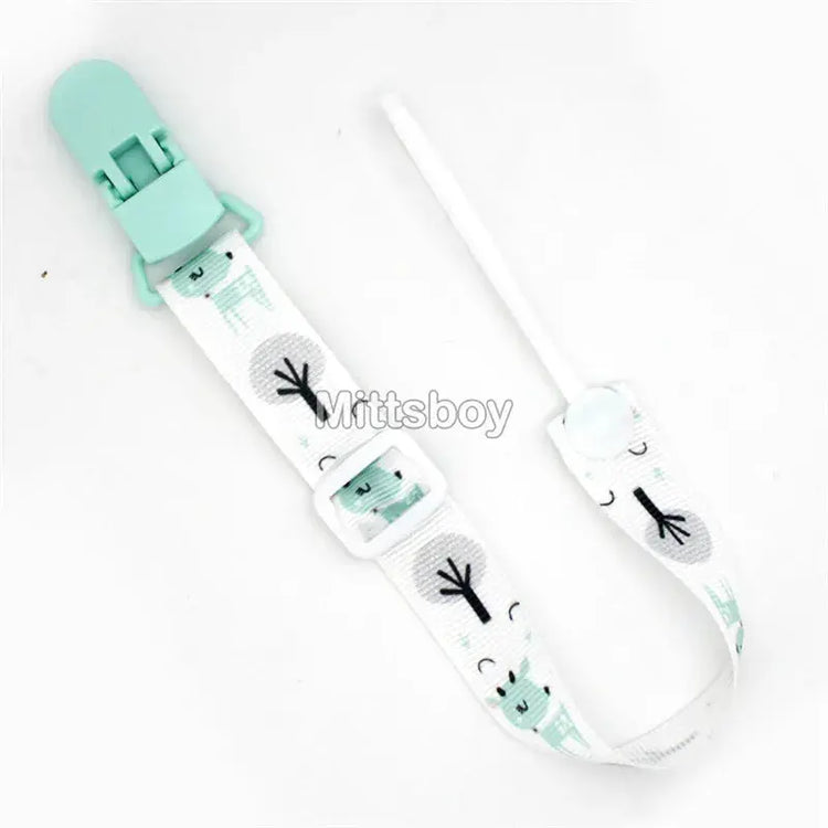 Fixed Button Baby Pacifier Clips Chains Ribbon Dummy Soother Holder Chains Anti-drop Buckle Strap for Pacifier Baby Feeding Gift SHOPEZRA L.L.C.