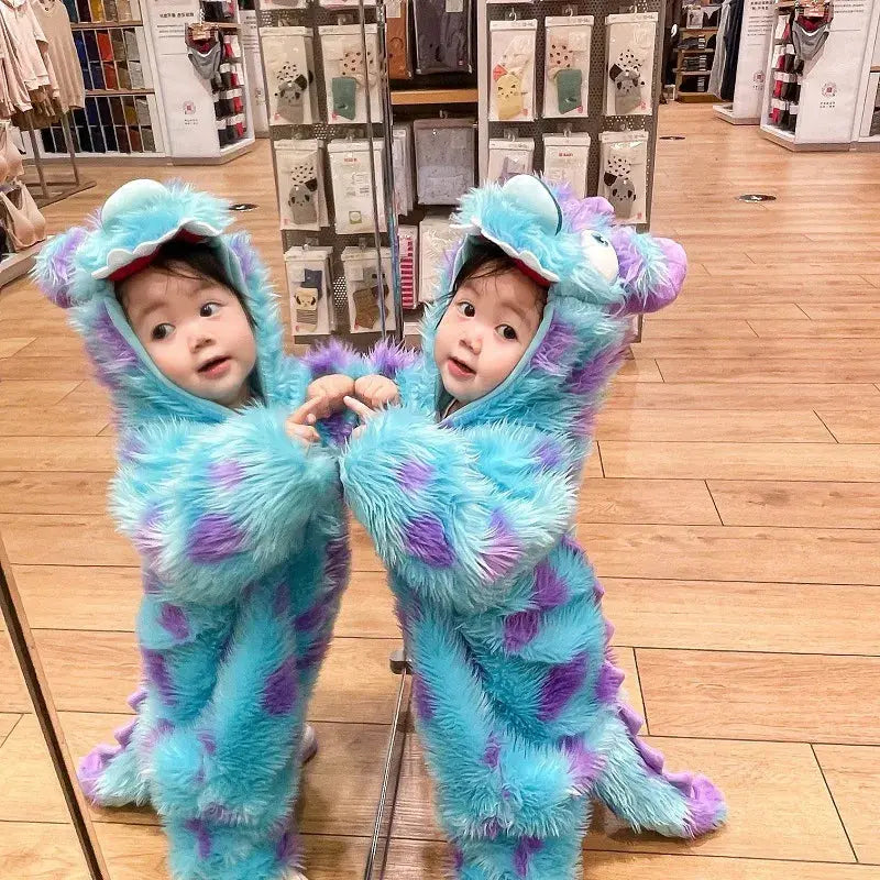 Cute animal baby jumpsuit with hood and zipper from SHOPEZRA L.L.C., featuring adorable animal design and soft fabric for infants.