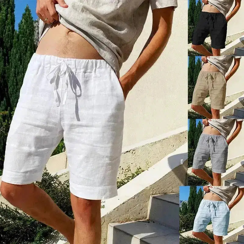 Men's breathable cotton shorts from SHOPEZRA L.L.C. in solid color, ideal for summer, streetwear, and fitness, available in S-3XL.
