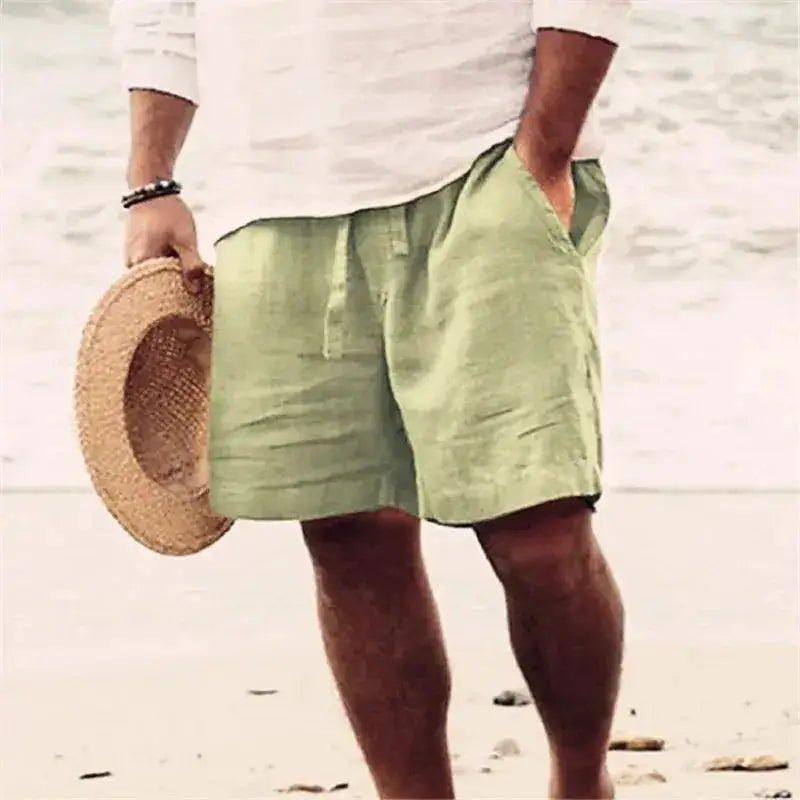 Men's cotton shorts from SHOPEZRA L.L.C., breathable solid color summer casual trousers, available in sizes S to 3XL.
