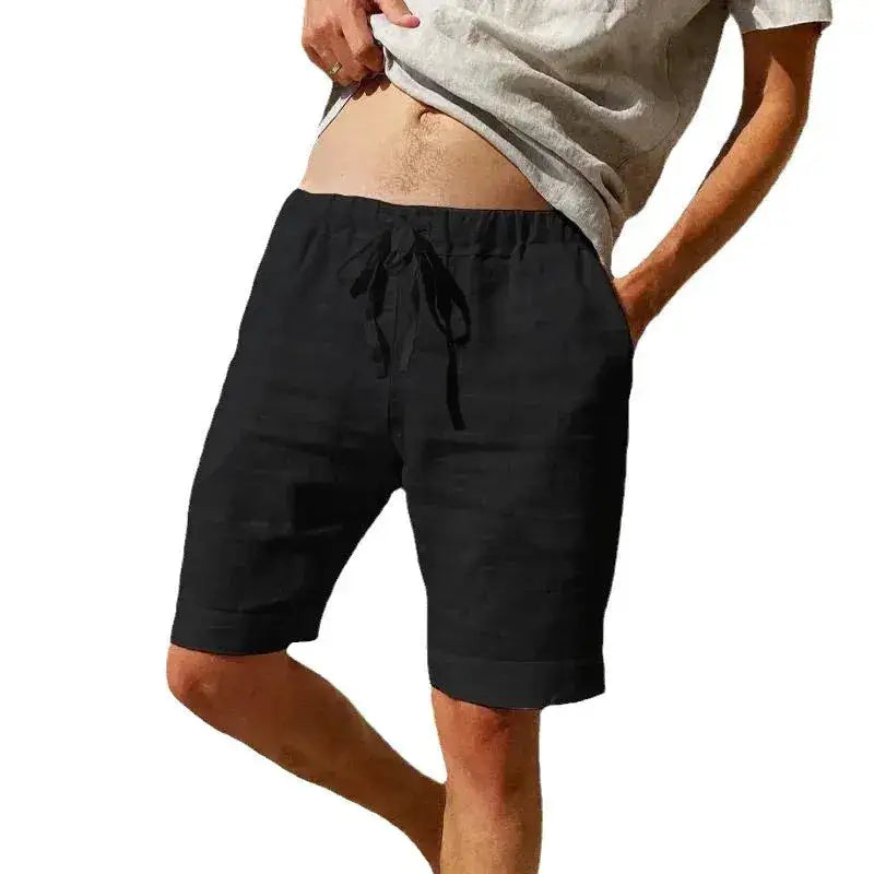 Men’s cotton shorts by SHOPEZRA L.L.C. in solid color, breathable summer short trousers, available in size S-3XL.