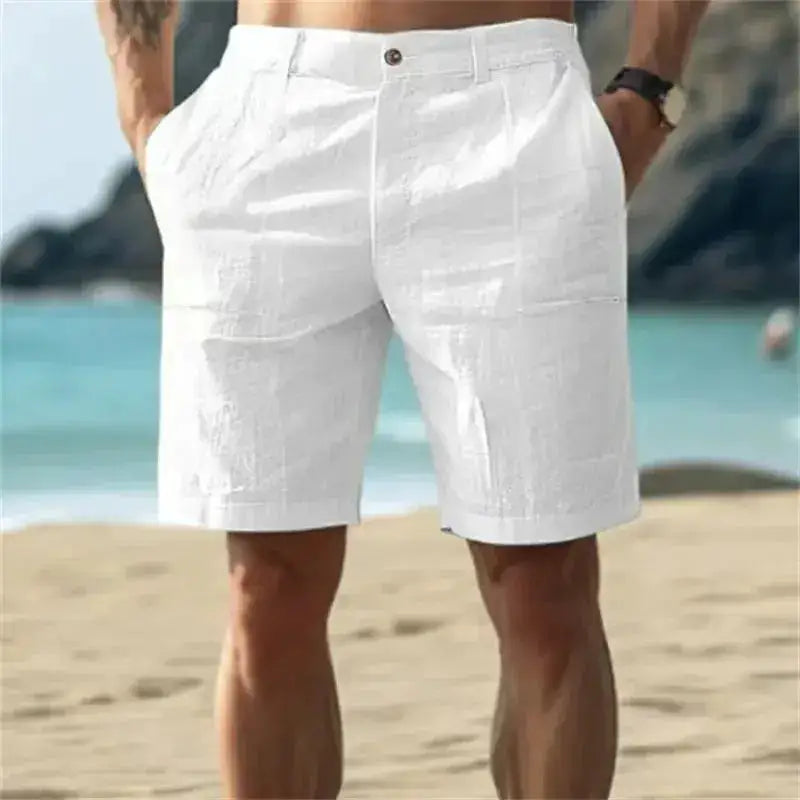 Men's breathable cotton shorts in solid color, summer fit, streetwear style, available in size S to 3XL, from SHOPEZRA L.L.C.