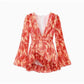 Lady Flare Puff Sleeve V Neck Mini Dress Women Floral Print Sexy Ruched Hem Bodycon Chic Dresses 2026 Party Summer Gowns Petite SHOPEZRA L.L.C.