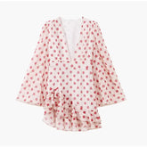 Lady Flare Puff Sleeve V Neck Mini Dress Women Floral Print Sexy Ruched Hem Bodycon Chic Dresses 2026 Party Summer Gowns Petite SHOPEZRA L.L.C.