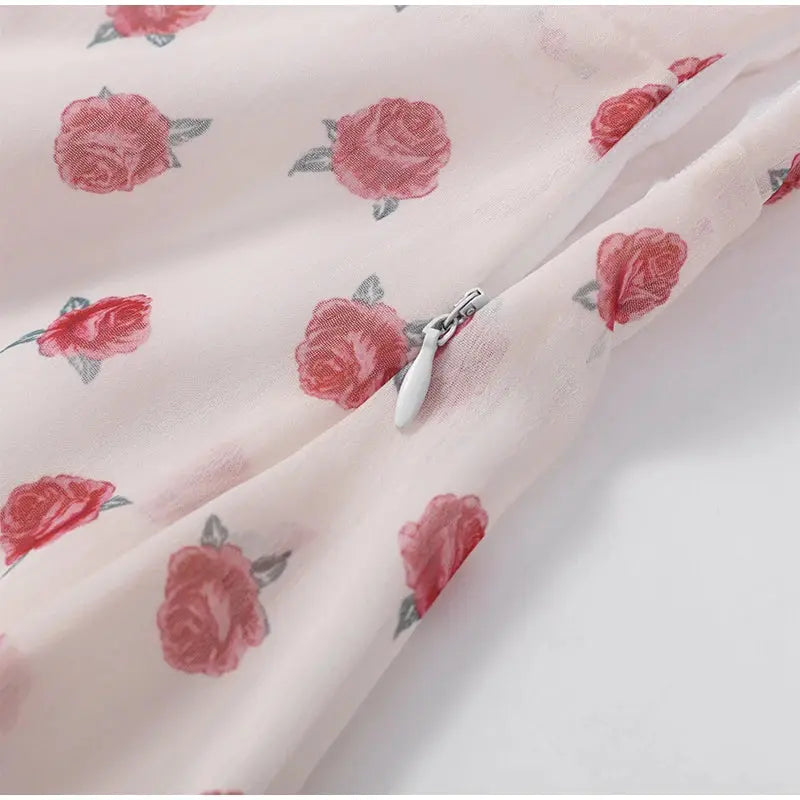 Lady Flare Puff Sleeve V Neck Mini Dress Women Floral Print Sexy Ruched Hem Bodycon Chic Dresses 2026 Party Summer Gowns Petite SHOPEZRA L.L.C.