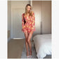 Lady Flare Puff Sleeve V Neck Mini Dress Women Floral Print Sexy Ruched Hem Bodycon Chic Dresses 2026 Party Summer Gowns Petite SHOPEZRA L.L.C.