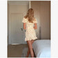 Lady Flare Puff Sleeve V Neck Mini Dress Women Floral Print Sexy Ruched Hem Bodycon Chic Dresses 2026 Party Summer Gowns Petite SHOPEZRA L.L.C.