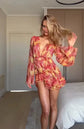 Lady Flare Puff Sleeve V Neck Mini Dress Women Floral Print Sexy Ruched Hem Bodycon Chic Dresses 2026 Party Summer Gowns Petite SHOPEZRA L.L.C.