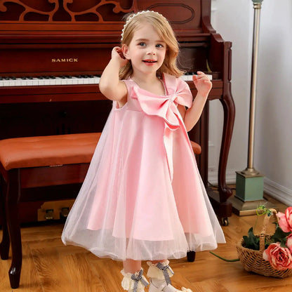 Big Bow Girl Dress Cute Girl Birthday Party Dress Wedding Flower Girl Dress Washing Dress Holy Communion Dress by Dropshipman