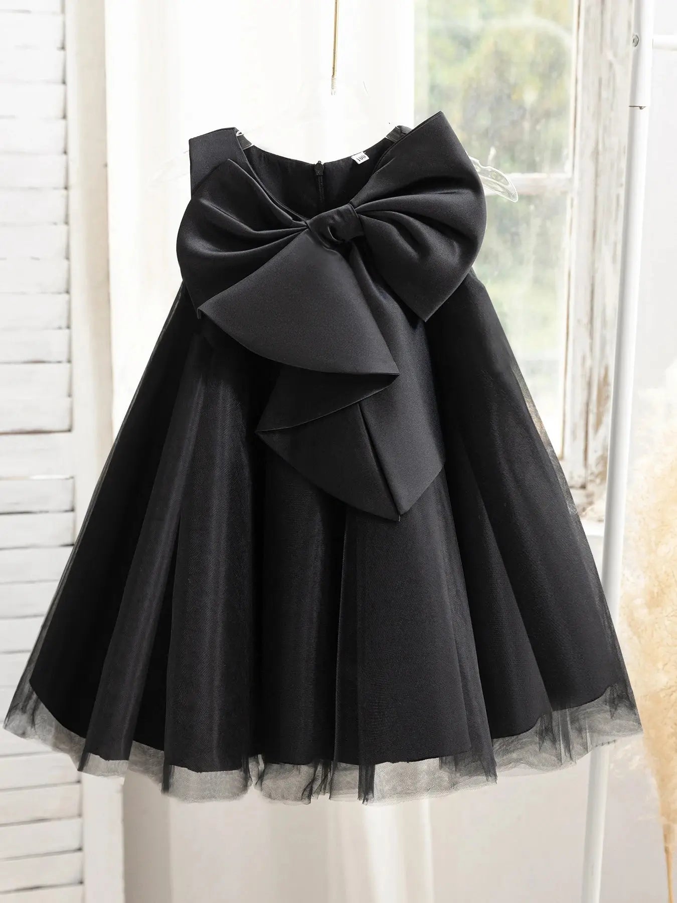 Pink big bow girl dress by SHOPEZRA L.L.C. for birthday, wedding, flower girl, or holy communion, featuring a charming, elegant design.