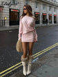 Dulzura Sexy Long Sleeve Mini Dress Oblique Shoulder Solid Simple Dresses Party Club Birthday Vacation Date Y2K Women Clothes SHOPEZRA L.L.C.