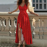 Elegant Dress Vestidos Dresses 2025 Woman Off Shoulder Solid Color Sleeveless Banquet Irregular Hem Temperament Commuting Slim SHOPEZRA L.L.C.