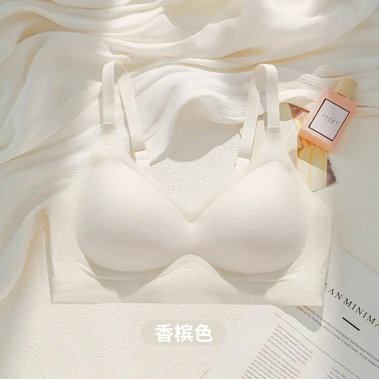 Summer Breathable Large Size Underwear Anti-Sagging Thin Push-Up Jelly Underwear Upper Support Breast Fixed Cup Women&