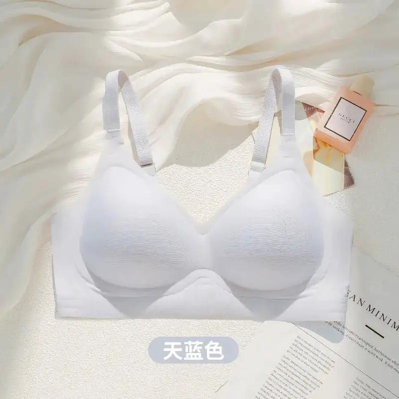 Summer Breathable Large Size Underwear Anti-Sagging Thin Push-Up Jelly Underwear Upper Support Breast Fixed Cup Women&