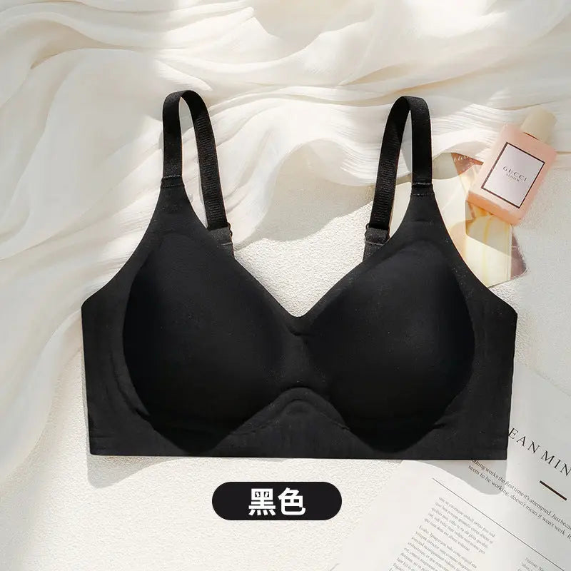 Summer Breathable Large Size Underwear Anti-Sagging Thin Push-Up Jelly Underwear Upper Support Breast Fixed Cup Women&