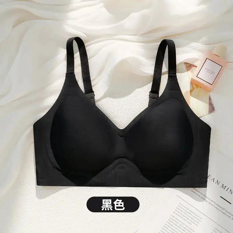 Summer Breathable Large Size Underwear Anti-Sagging Thin Push-Up Jelly Underwear Upper Support Breast Fixed Cup Women&