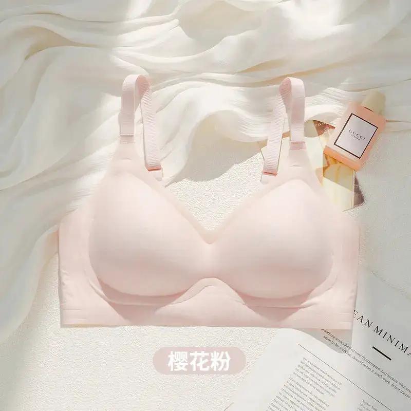 Summer Breathable Large Size Underwear Anti-Sagging Thin Push-Up Jelly Underwear Upper Support Breast Fixed Cup Women&