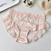 New recommend pure sexy lace translucent underwear mesh ruffled women&