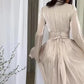 Muslim Modest Dress for Women Lace Up Pleated Long Dresses Jalabiya Ramadan Morocco Dubai Kaftan Islam Vestidos Arab Robe Abayas SHOPEZRA L.L.C.