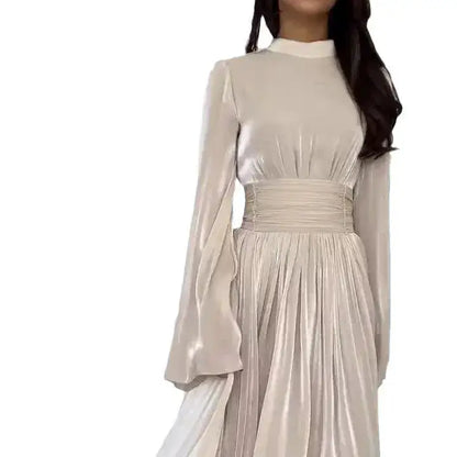 Muslim Modest Dress for Women Lace Up Pleated Long Dresses Jalabiya Ramadan Morocco Dubai Kaftan Islam Vestidos Arab Robe Abayas by Dropshipman