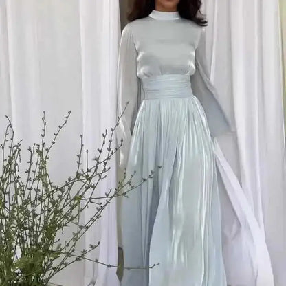 Muslim Modest Dress for Women Lace Up Pleated Long Dresses Jalabiya Ramadan Morocco Dubai Kaftan Islam Vestidos Arab Robe Abayas by Dropshipman