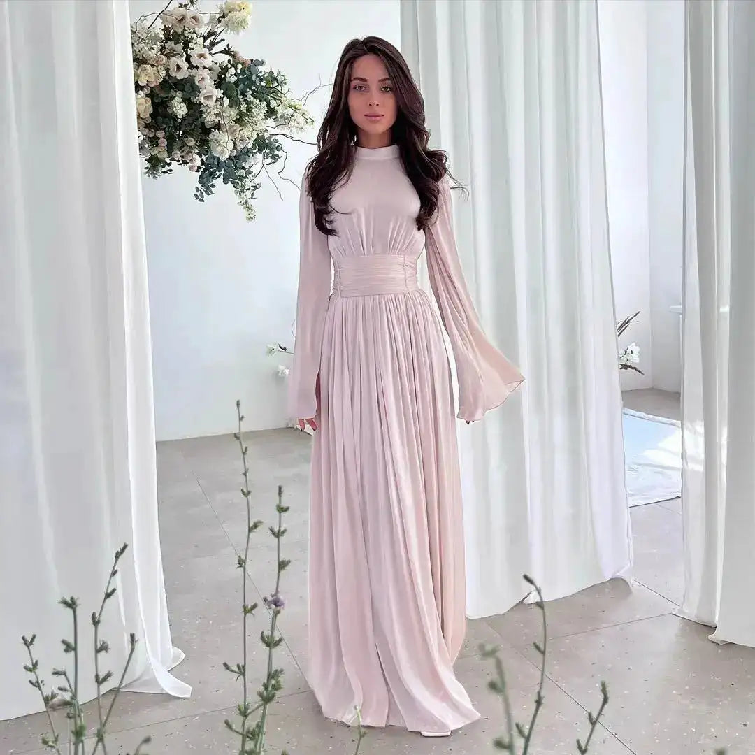 Muslim Modest Dress for Women Lace Up Pleated Long Dresses Jalabiya Ramadan Morocco Dubai Kaftan Islam Vestidos Arab Robe Abayas by Dropshipman
