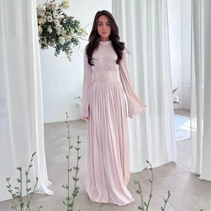 Muslim Modest Dress for Women Lace Up Pleated Long Dresses Jalabiya Ramadan Morocco Dubai Kaftan Islam Vestidos Arab Robe Abayas by Dropshipman
