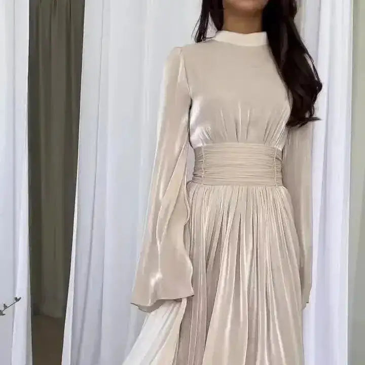 Muslim Modest Dress for Women Lace Up Pleated Long Dresses Jalabiya Ramadan Morocco Dubai Kaftan Islam Vestidos Arab Robe Abayas by Dropshipman