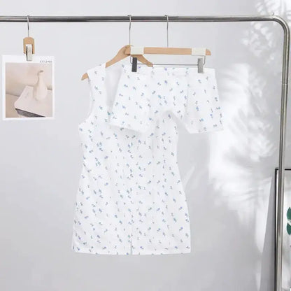 Casual Printed Mini Dress Women Full Sleeve Button V-neck Lady Short Dresses Waist Tape 2026 Spring Summer Female Robe Beach by Dropshipman