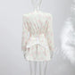 Casual Printed Mini Dress Women Full Sleeve Button V-neck Lady Short Dresses Waist Tape 2026 Spring Summer Female Robe Beach SHOPEZRA L.L.C.