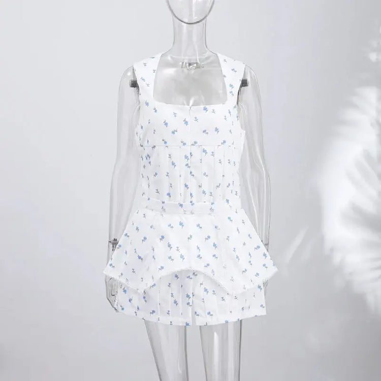Casual Printed Mini Dress Women Full Sleeve Button V-neck Lady Short Dresses Waist Tape 2026 Spring Summer Female Robe Beach SHOPEZRA L.L.C.