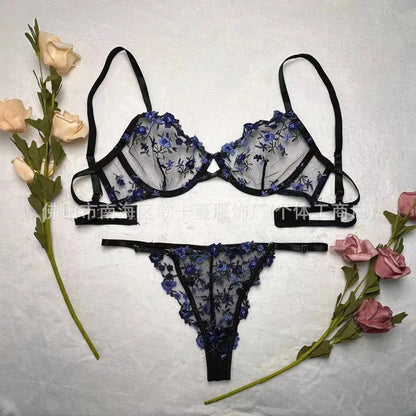 Europe and the United States cross-border high quality sexy underwear explosion steel transparent mesh sexy underwear suit by Dropshipman