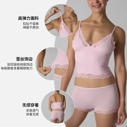 FIT EVERYBODY LACE SET Lace suit Lightweight Lace Triangle Strap Boxer Lace Underwear Women by Dropshipman