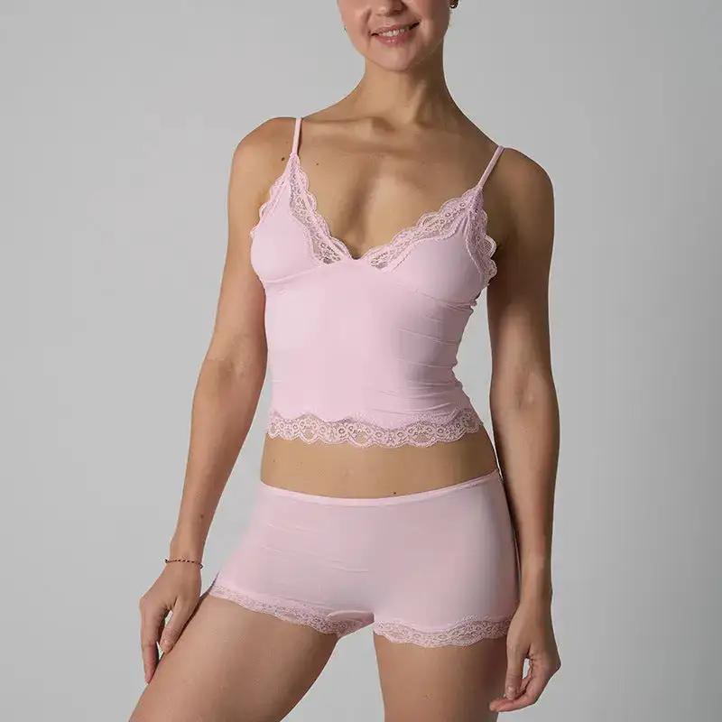 FIT EVERYBODY LACE SET Lace suit Lightweight Lace Triangle Strap Boxer Lace Underwear Women by Dropshipman