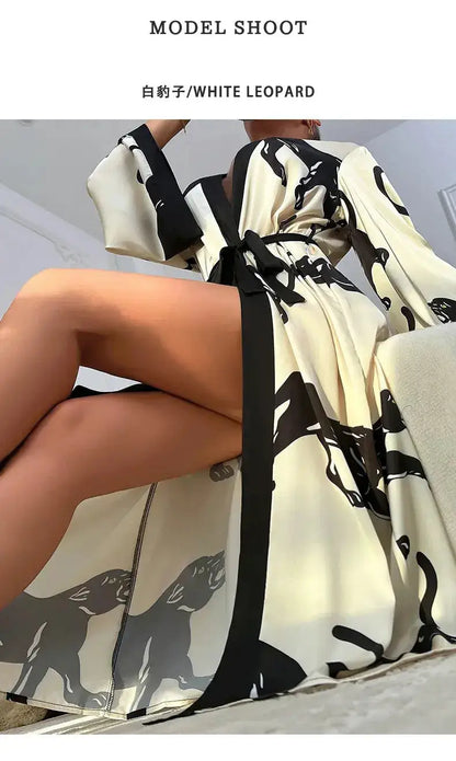 Wedding Party Dress Fashion Printed Robe Women&