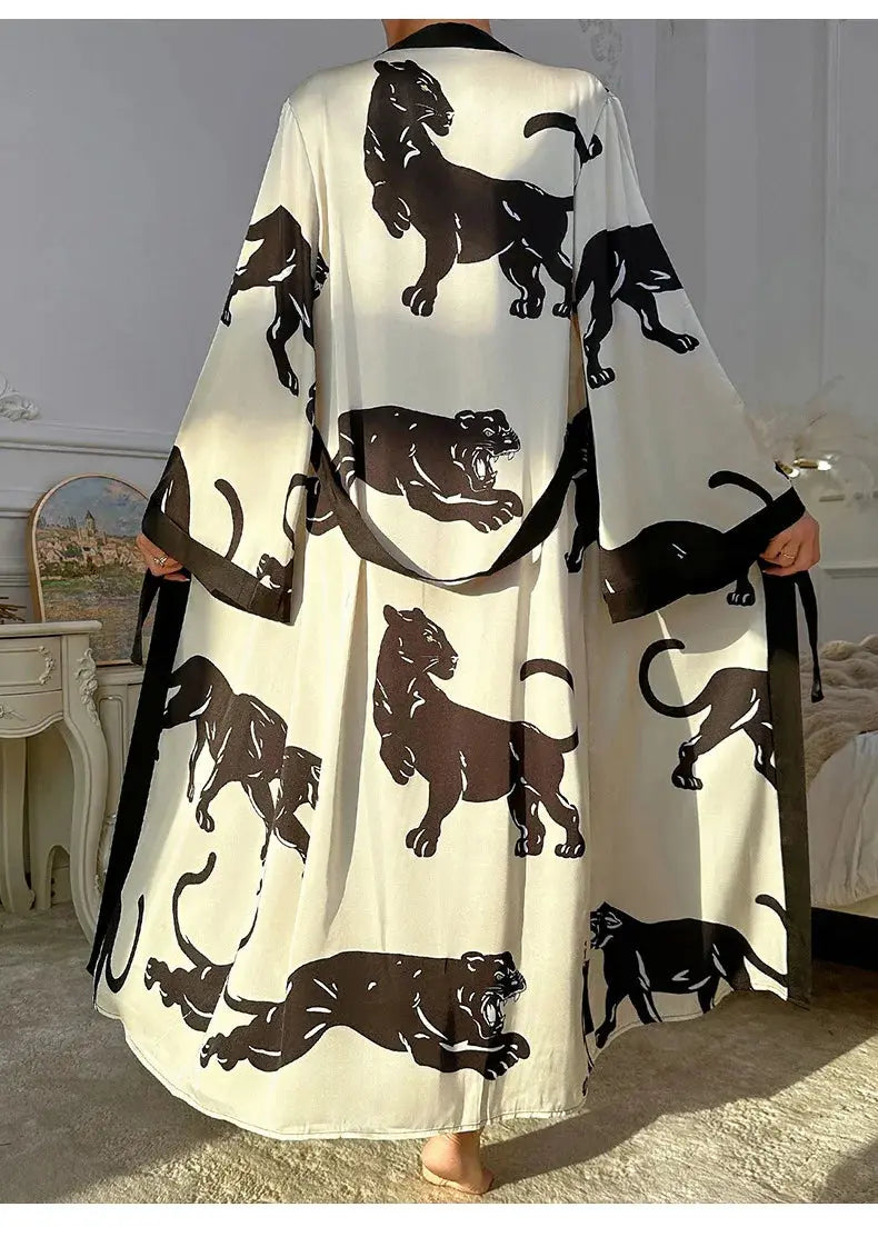 Wedding Party Dress Fashion Printed Robe Women&
