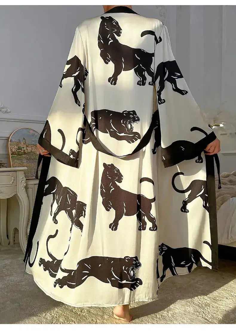 Wedding Party Dress Fashion Printed Robe Women&