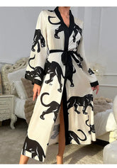 Wedding Party Dress Fashion Printed Robe Women&