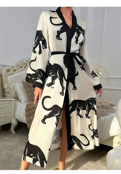 Wedding Party Dress Fashion Printed Robe Women&