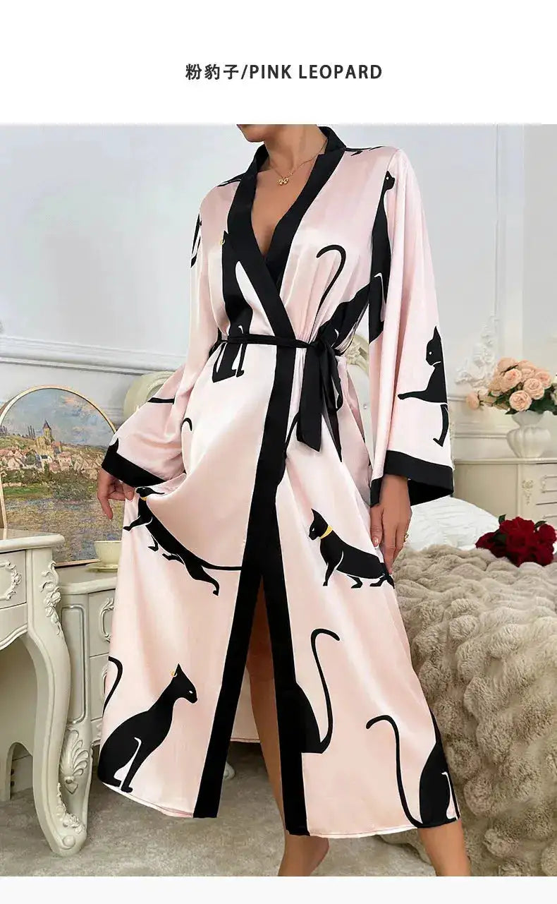 Wedding Party Dress Fashion Printed Robe Women&