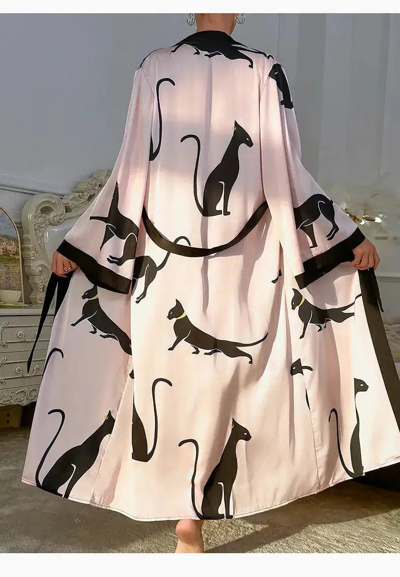 Wedding Party Dress Fashion Printed Robe Women&