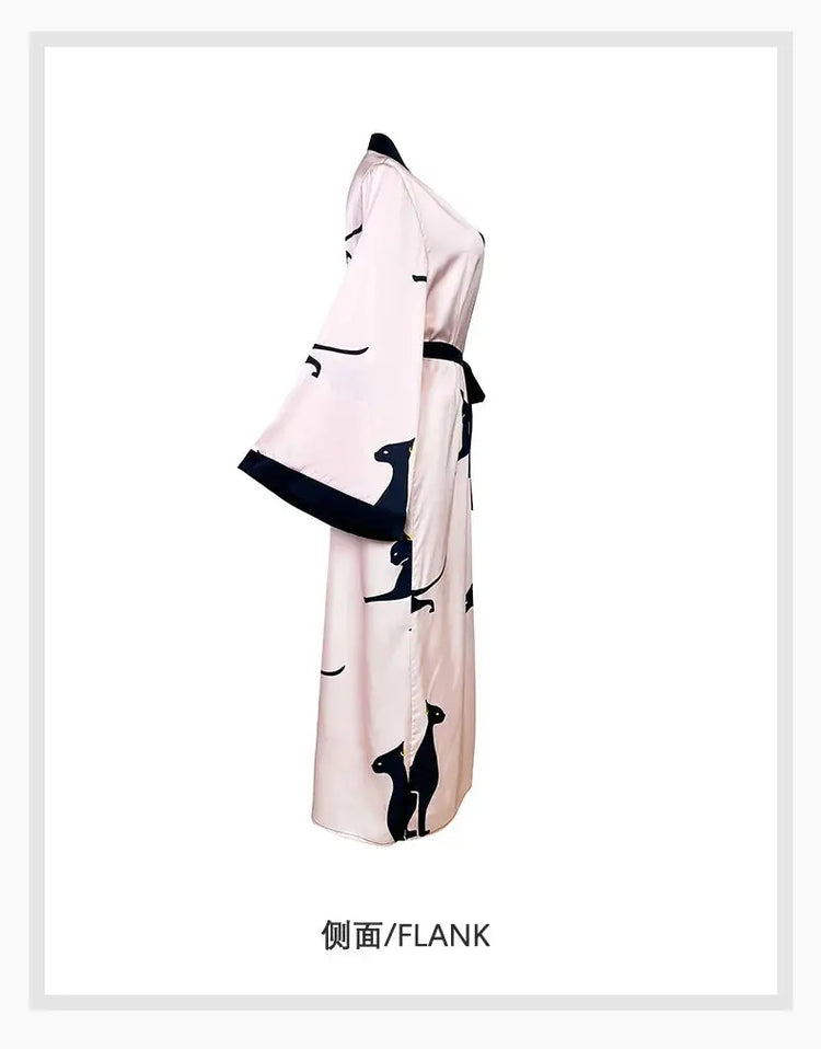 Wedding Party Dress Fashion Printed Robe Women&